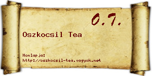 Oszkocsil Tea névjegykártya